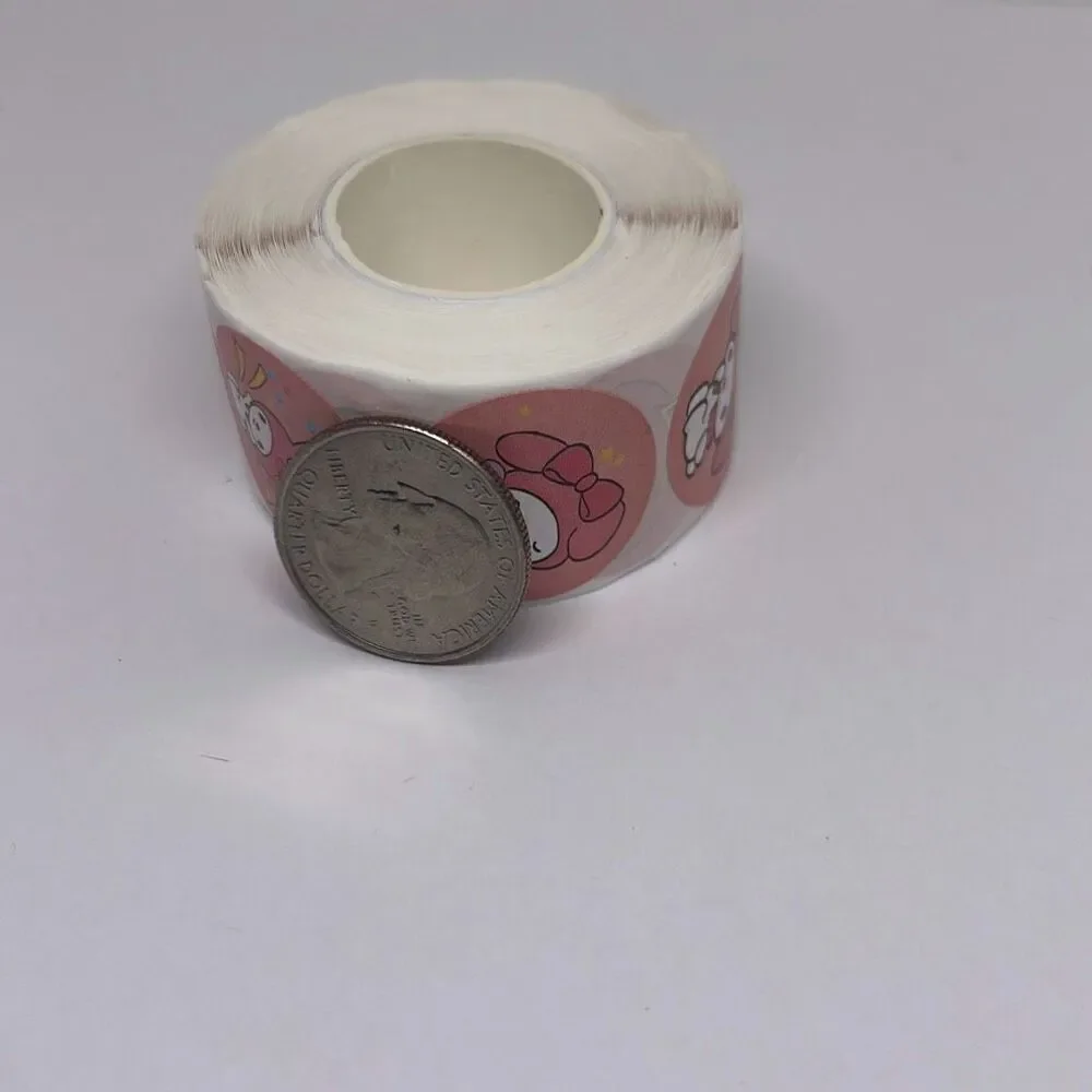 500 Pieces/roll 1inch Melody Label Stickers Hello Kitty